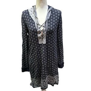 Free people Intimately Hooded Tunic M - Lace-Up Detail